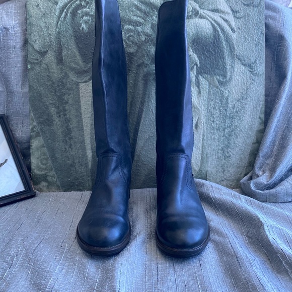 Black Genuine Soft Leather Knee High Boots Sz. 8 - Picture 15 of 16